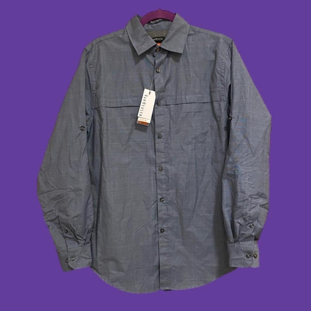 VAN Heusen Traveler Shirt, Men’s Small (S/P 14”-14 1/2”) - Picture 2 of 12